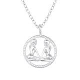 Gemini Zodiac Sign - 925 Sterling Silver Silver Necklaces SD38805