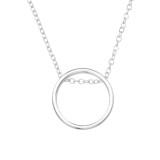Circle - 925 Sterling Silver Silver Necklaces SD39173