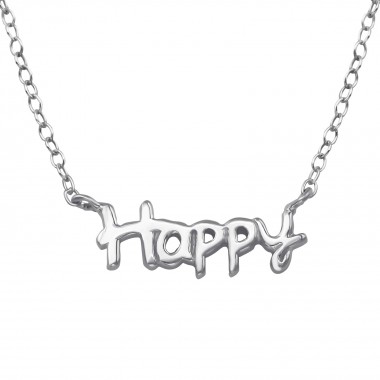 Happy - 925 Sterling Silver Silver Necklaces SD39348