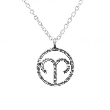 Aries Zodiac Sign - 925 Sterling Silver Silver Necklaces SD39473