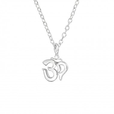 Om Symbol - 925 Sterling Silver Silver Necklaces SD39551