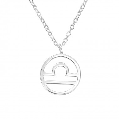 Libra Zodiac Sign - 925 Sterling Silver Silver Necklaces SD39584