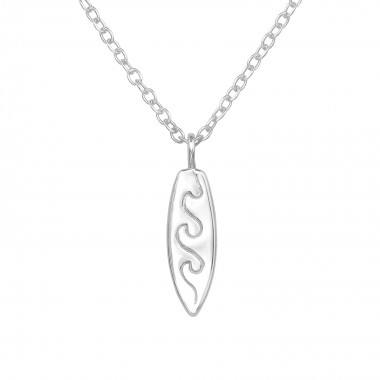 Surfboard - 925 Sterling Silver Silver Necklaces SD39710