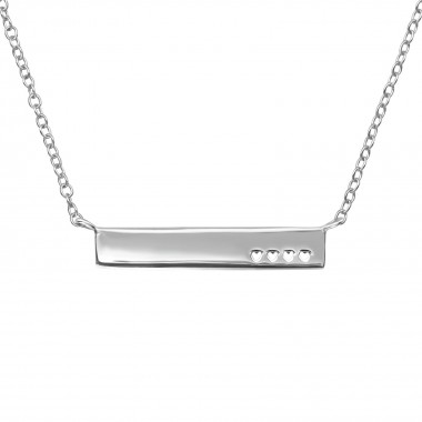 Bar With Heart - 925 Sterling Silver Silver Necklaces SD39715