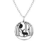 Deer - 925 Sterling Silver Silver Necklaces SD39805