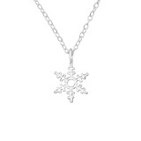 Snowflake - 925 Sterling Silver Silver Necklaces SD40033