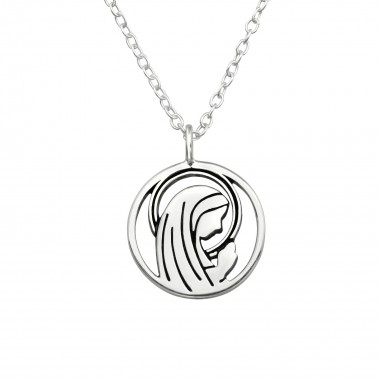 Mary - 925 Sterling Silver Silver Necklaces SD40036