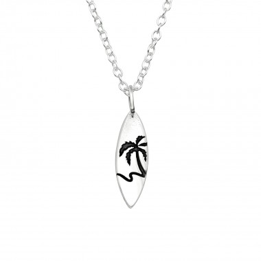 Surfboard - 925 Sterling Silver Silver Necklaces SD40041