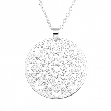 Flower - 925 Sterling Silver Silver Necklaces SD40482