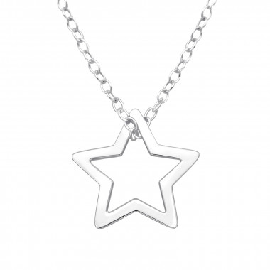 Star - 925 Sterling Silver Silver Necklaces SD40540