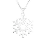 Snowflake - 925 Sterling Silver Silver Necklaces SD40944