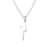 Lightning Bolt - 925 Sterling Silver Silver Necklaces SD41097