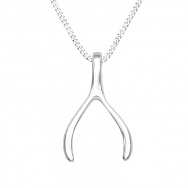 Wishbone - 925 Sterling Silver Silver Necklaces SD41339