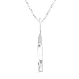 Twisted Bar - 925 Sterling Silver Silver Necklaces SD41345