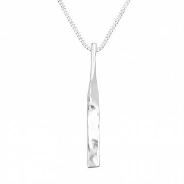 Twisted Bar - 925 Sterling Silver Silver Necklaces SD41345