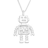 Robot - 925 Sterling Silver Silver Necklaces SD41347