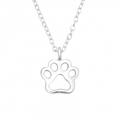 Paw Print - 925 Sterling Silver Silver Necklaces SD41659