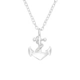 Anchor - 925 Sterling Silver Silver Necklaces SD42876