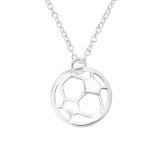 Soccer Ball - 925 Sterling Silver Silver Necklaces SD43317
