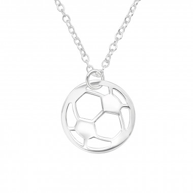 Soccer Ball - 925 Sterling Silver Silver Necklaces SD43317