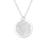 Fingerprint - 925 Sterling Silver Silver Necklaces SD43353
