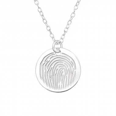 Fingerprint - 925 Sterling Silver Silver Necklaces SD43353
