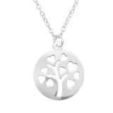 Tree Of Hearts - 925 Sterling Silver Silver Necklaces SD43354