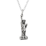 Statue Of Liberty - 925 Sterling Silver Silver Necklaces SD43355