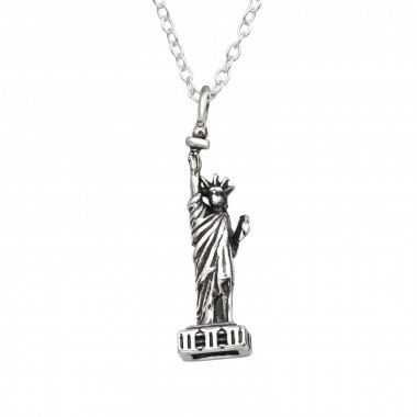 Statue Of Liberty - 925 Sterling Silver Silver Necklaces SD43355