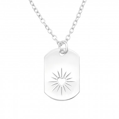 Shining Heart - 925 Sterling Silver Silver Necklaces SD43376
