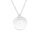 Female Symbol - 925 Sterling Silver Silver Necklaces SD43481