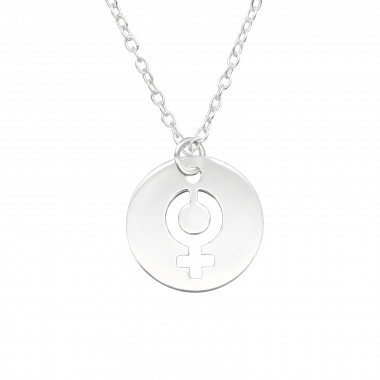 Female Symbol - 925 Sterling Silver Silver Necklaces SD43481