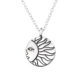 Sun - 925 Sterling Silver Silver Necklaces SD43483