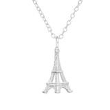 Eiffel Tower - 925 Sterling Silver Silver Necklaces SD43496