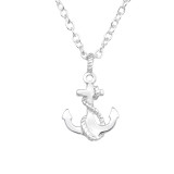 Anchor - 925 Sterling Silver Silver Necklaces SD43500