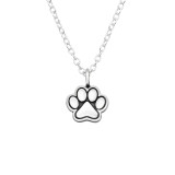 Paw Print - 925 Sterling Silver Silver Necklaces SD43652