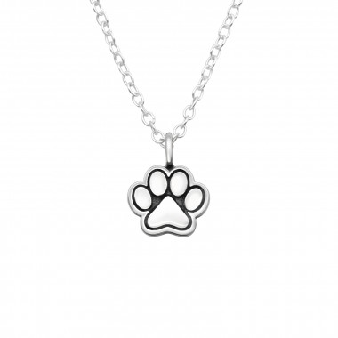 Paw Print - 925 Sterling Silver Silver Necklaces SD43652