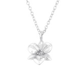 Flower - 925 Sterling Silver Silver Necklaces SD43658