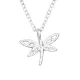 Dragonfly - 925 Sterling Silver Silver Necklaces SD43672