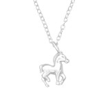 Horse - 925 Sterling Silver Silver Necklaces SD43676