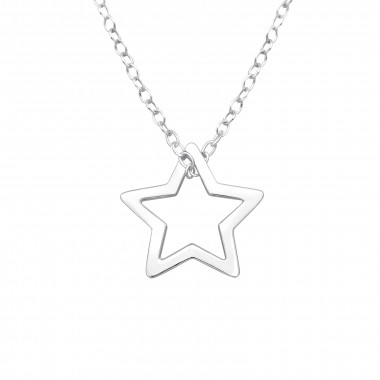 Star - 925 Sterling Silver Silver Necklaces SD43743