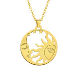 Laser Cut Sun - 925 Sterling Silver Silver Necklaces SD43744