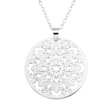 Laser Cut Arabesque - 925 Sterling Silver Silver Necklaces SD43745