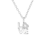 Love - 925 Sterling Silver Silver Necklaces SD43763