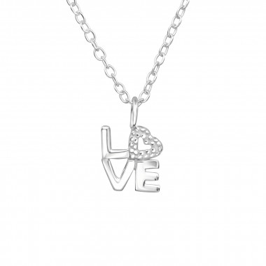 Love - 925 Sterling Silver Silver Necklaces SD43763