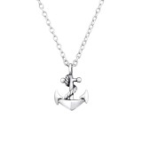 Anchor - 925 Sterling Silver Silver Necklaces SD43766