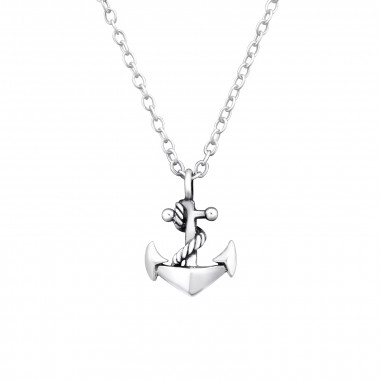 Anchor - 925 Sterling Silver Silver Necklaces SD43766