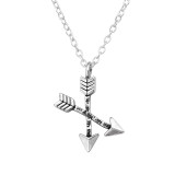 Crossed Arrows - 925 Sterling Silver Silver Necklaces SD43864