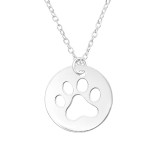 Paw Print - 925 Sterling Silver Silver Necklaces SD43930