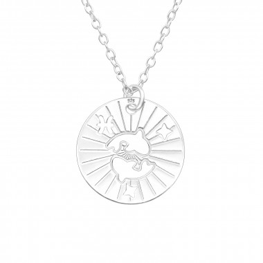 Pisces Zodiac Sign - 925 Sterling Silver Silver Necklaces SD43933